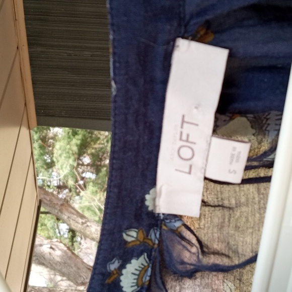 LOFT cotton rayon sheer oversized top Sm - Picture 3 of 11